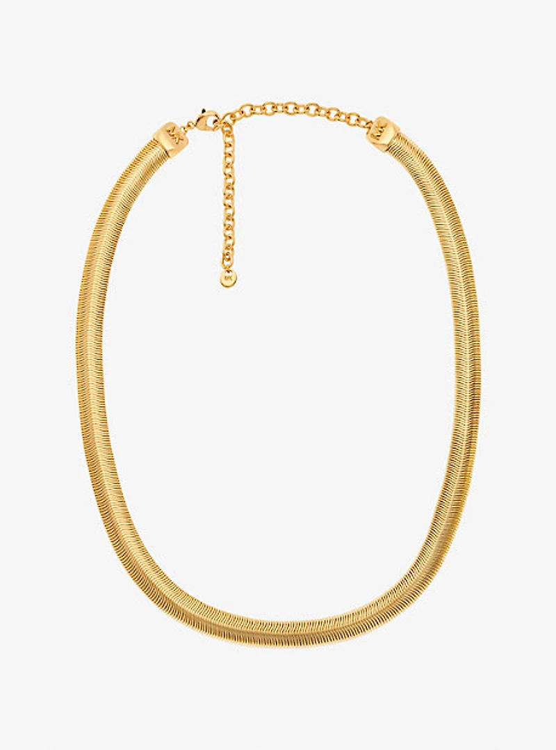 Precious Metal-Plated Brass Snake Chain Necklace