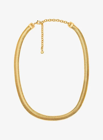 Precious Metal-Plated Brass Snake Chain Necklace