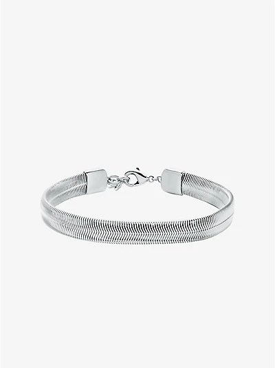 Precious Metal-Plated Brass Snake Chain Bracelet