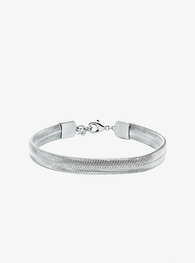 Precious Metal-Plated Brass Snake Chain Bracelet