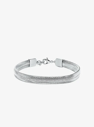 Precious Metal-Plated Brass Snake Chain Bracelet