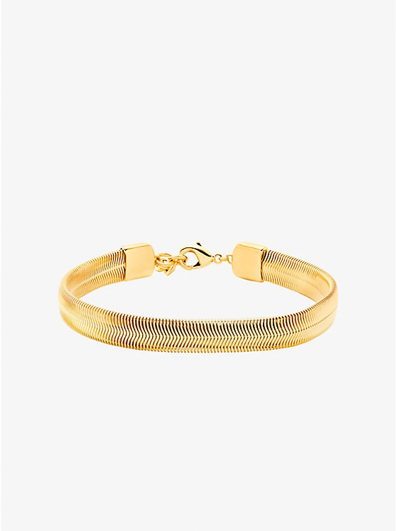 Precious Metal-Plated Brass Snake Chain Bracelet