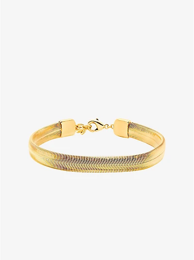 Precious Metal-Plated Brass Snake Chain Bracelet