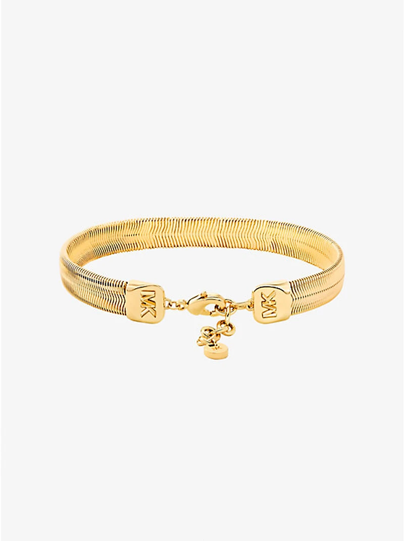 Precious Metal-Plated Brass Snake Chain Bracelet