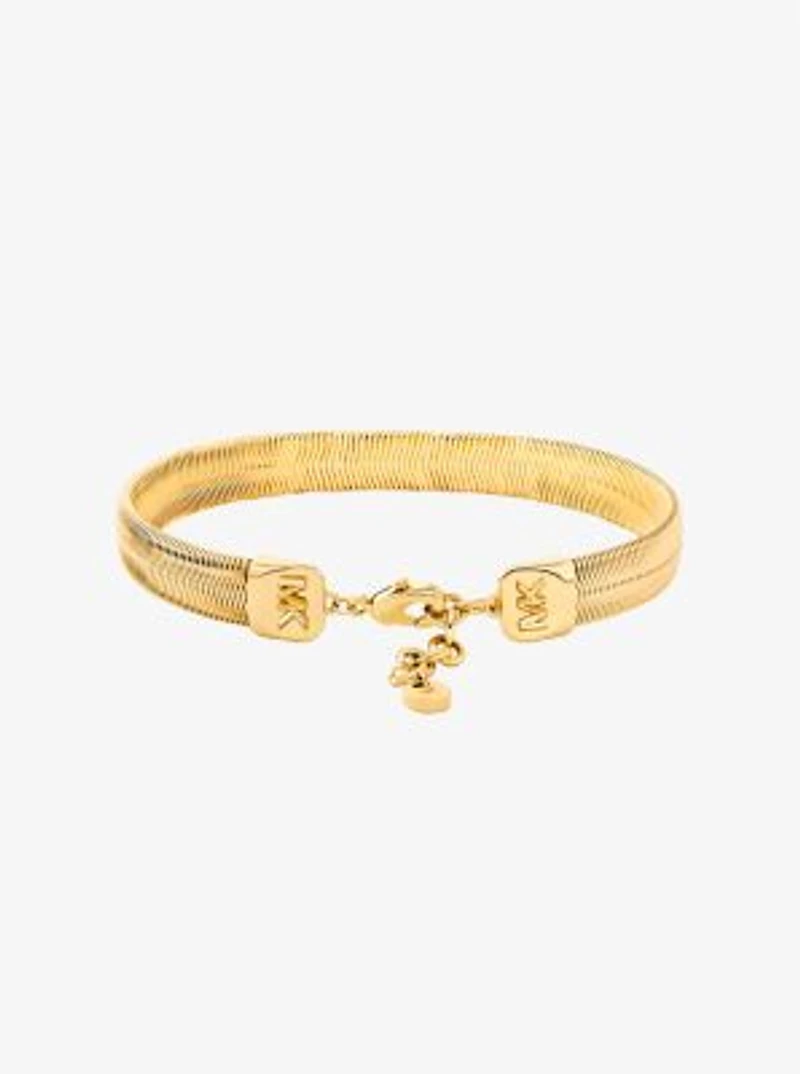 Precious Metal-Plated Brass Snake Chain Bracelet