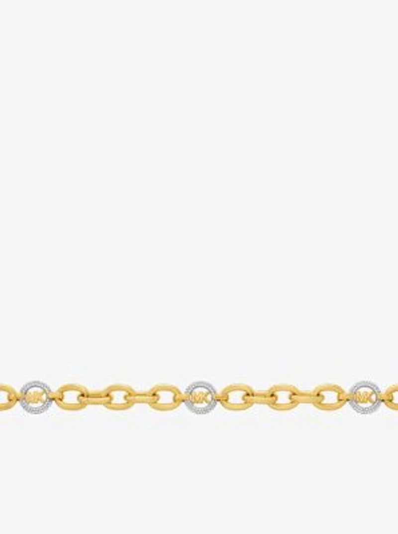 Pavé MK Pop Charm Chain-Link Necklace