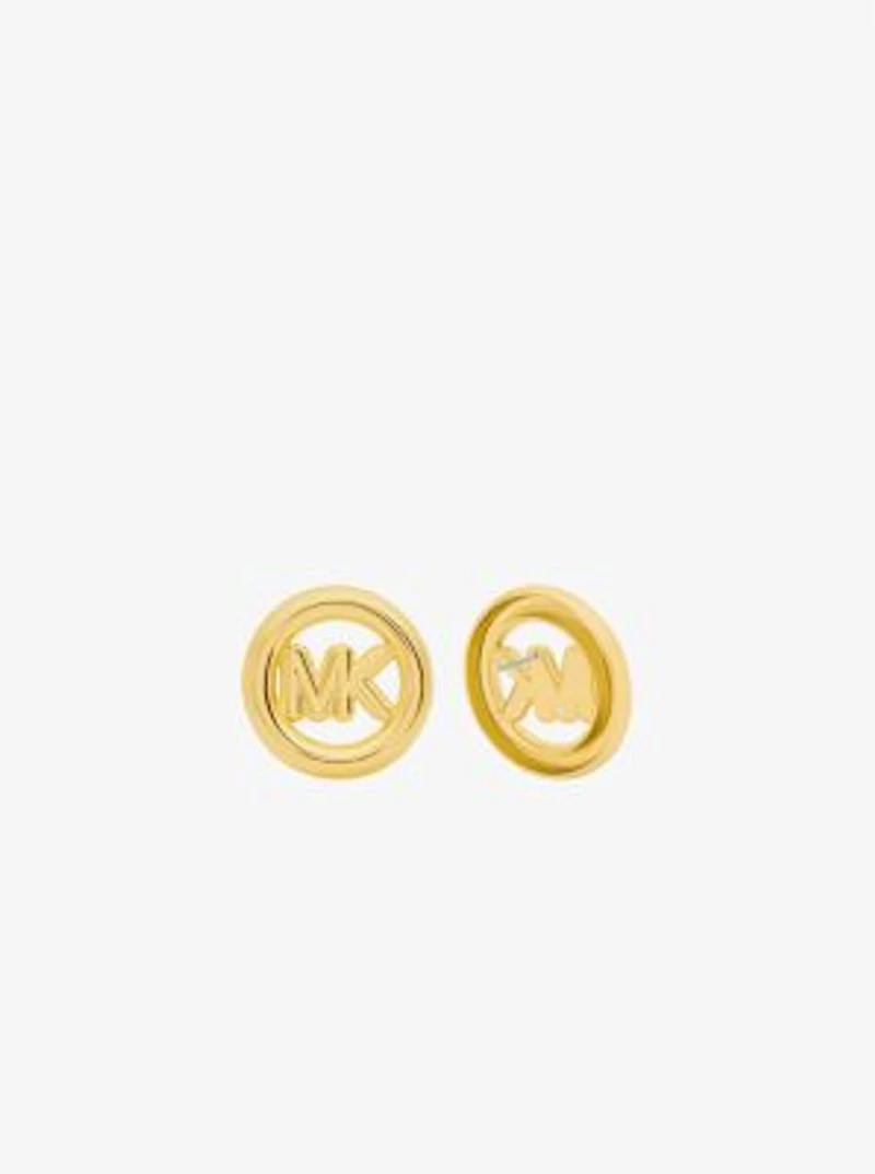 Large Logo Charm Stud Earrings