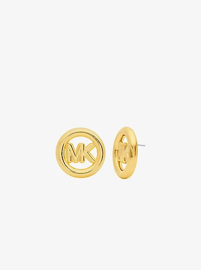 Large Logo Charm Stud Earrings