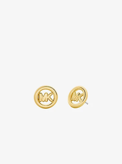 Small Logo Charm Stud Earrings