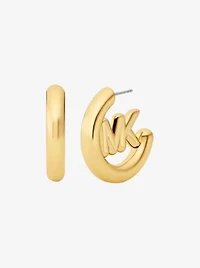 Large Logo Charm Hoop Earrings