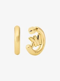 Large Logo Charm Hoop Earrings