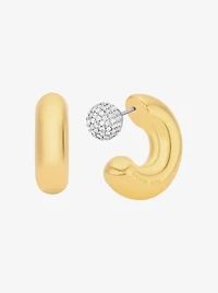 2-in-1 Pavé Convertible Hoop Earrings