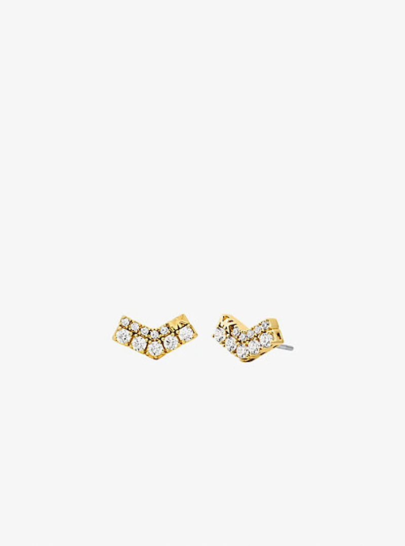 Pavé Chevron Stud Earrings