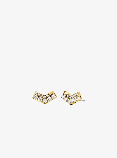 Pavé Chevron Stud Earrings