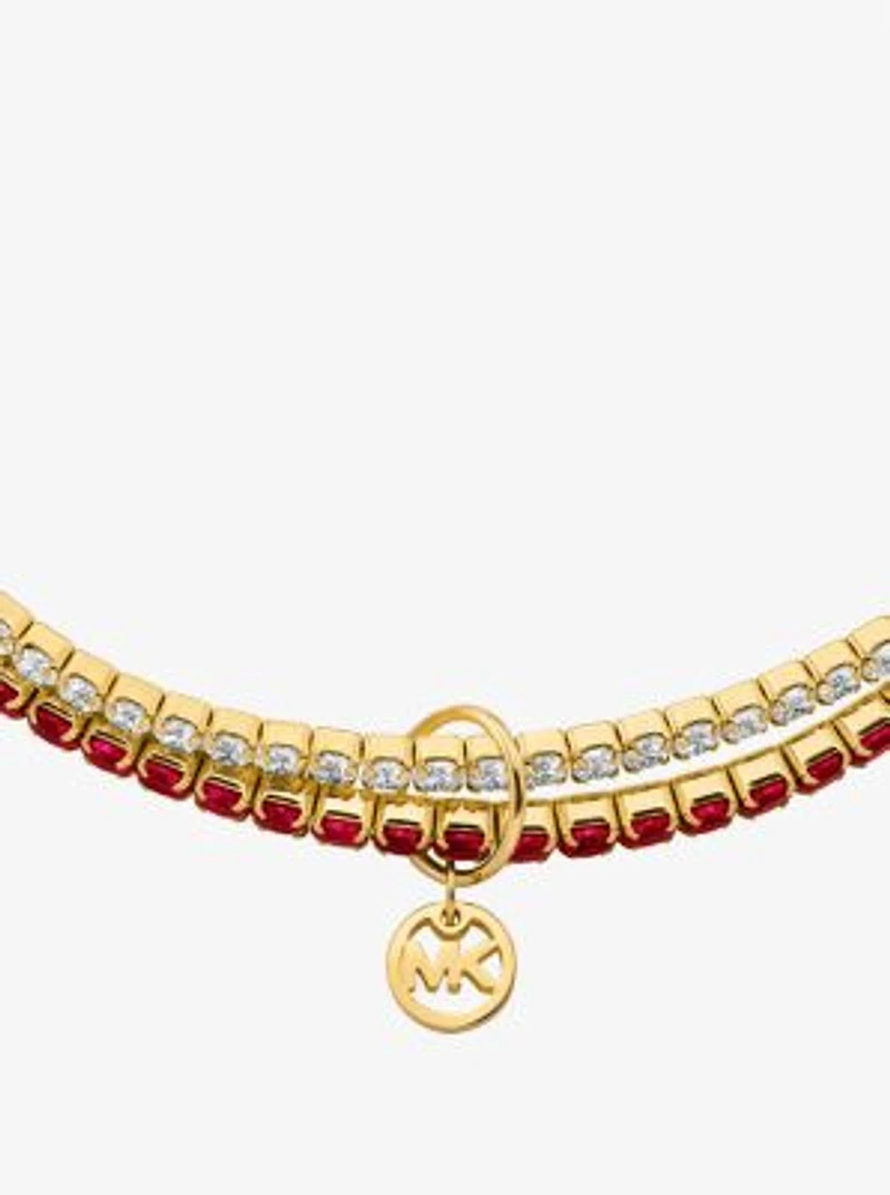 Cubic Zirconia Double Wrap Stretch Tennis Bracelet