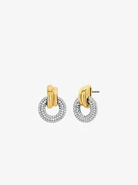 Pavé Interlocking Hoop Earrings