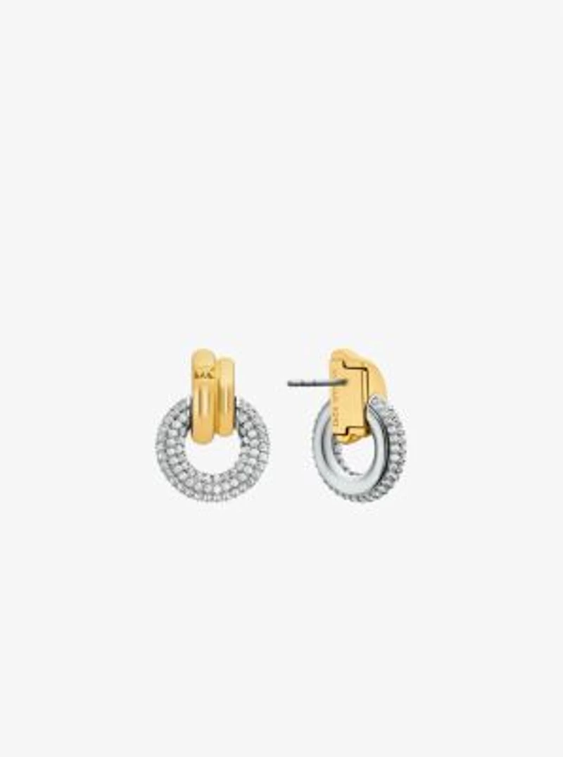 Pavé Interlocking Hoop Earrings