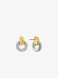 Pavé Interlocking Hoop Earrings