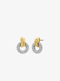 Pavé Interlocking Hoop Earrings