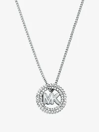 Pavé and Logo Charm Two-Tone Necklace