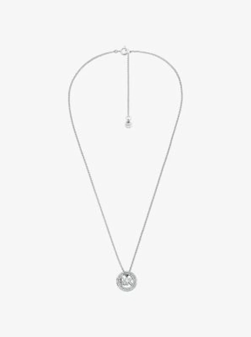 Pavé and Logo Charm Two-Tone Necklace