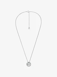 Pavé and Logo Charm Two-Tone Necklace