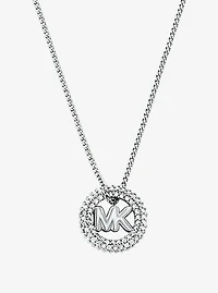 Pavé and Logo Charm Two-Tone Necklace