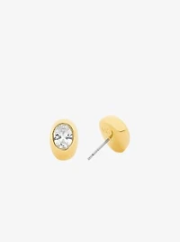 Oval Stone Stud Earrings