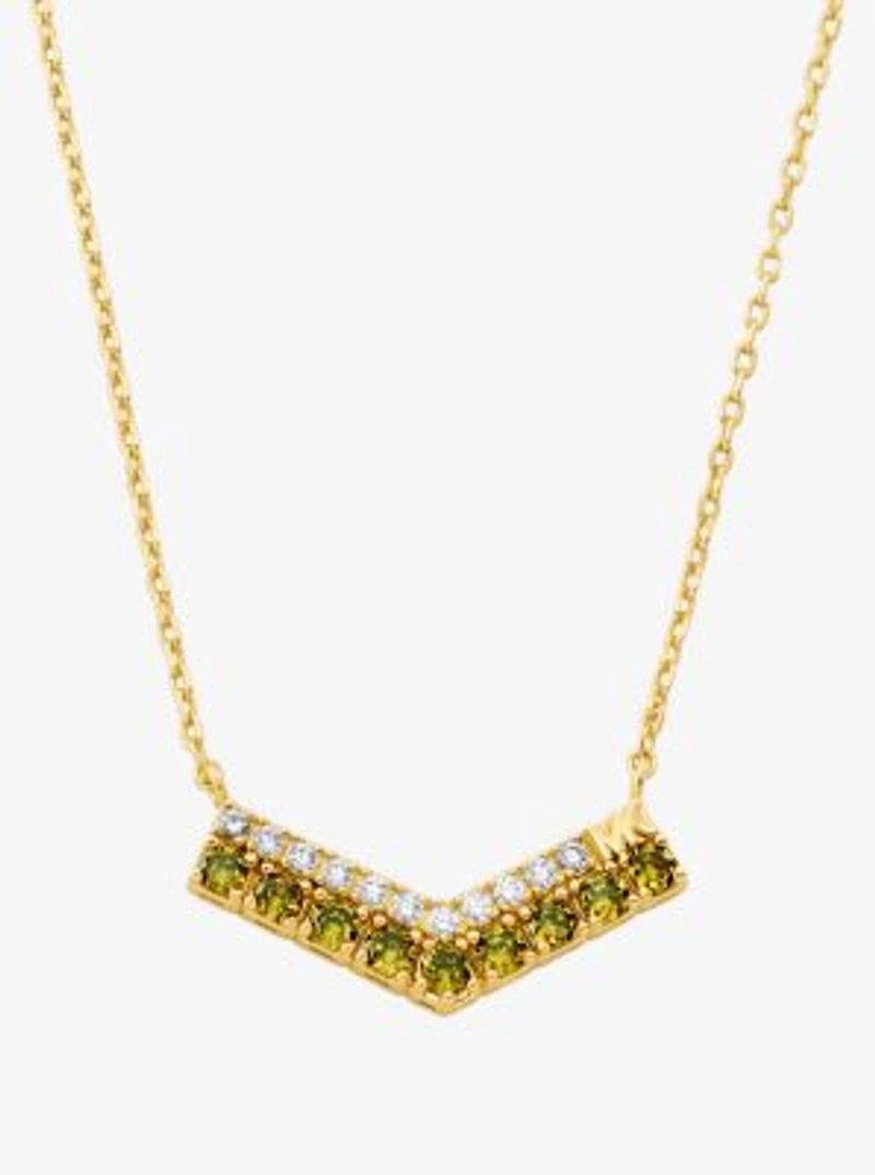 Two-Tone Pavé Chevron Necklace