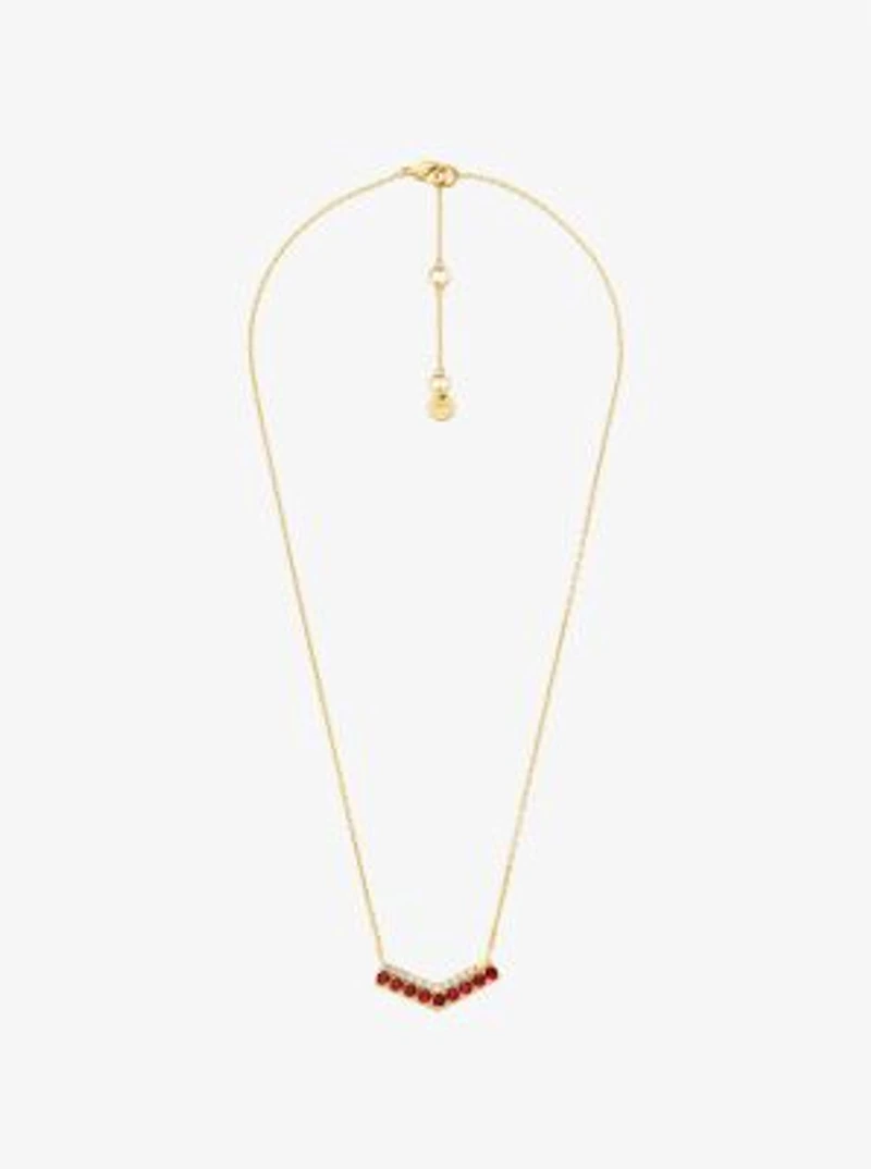 Two-Tone Pavé Chevron Necklace