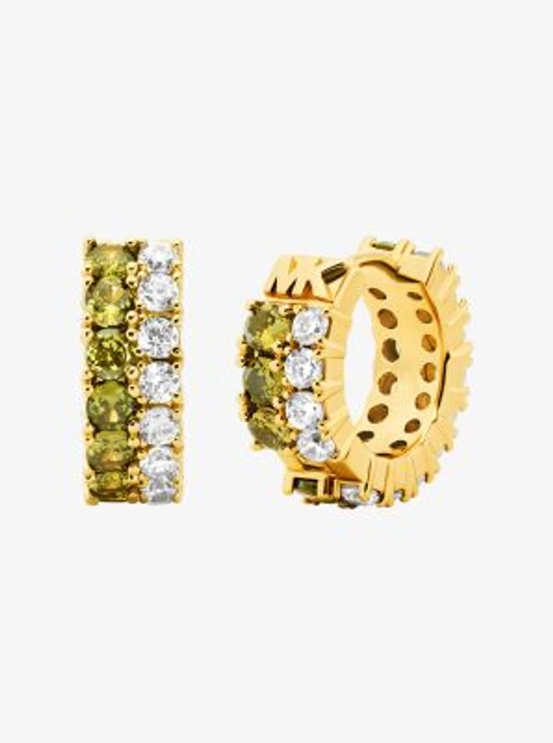 Colored Stone Huggie Earrings