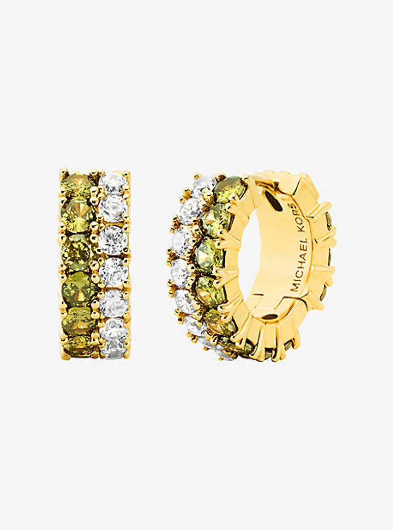 Colored Stone Huggie Earrings