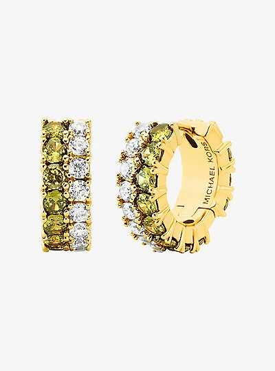 Colored Stone Huggie Earrings