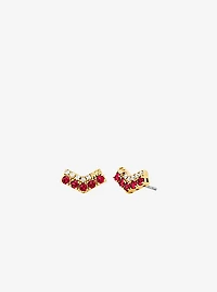 Two-Tone Pavé Chevron Stud Earrings