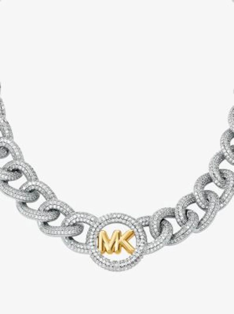 Pavé Logo Curb-Link Necklace