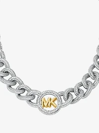 Pavé Logo Curb-Link Necklace