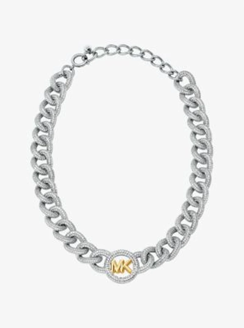 Pavé Logo Curb-Link Necklace