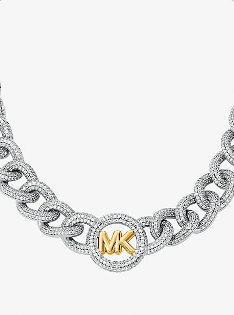 Pavé Logo Curb-Link Necklace