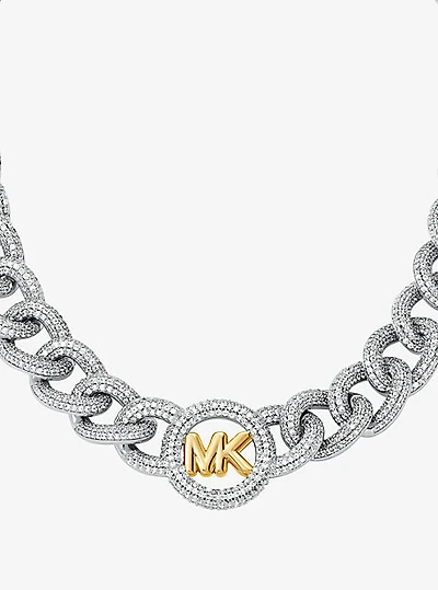 Pavé Logo Curb-Link Necklace