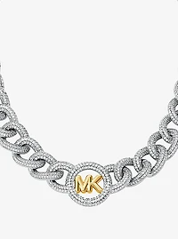 Pavé Logo Curb-Link Necklace