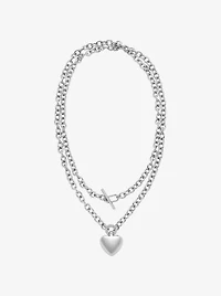 Pavé Puffy Heart Pendant Necklace