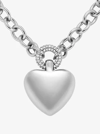 Pavé Puffy Heart Pendant Necklace