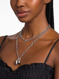 Pavé Puffy Heart Pendant Necklace