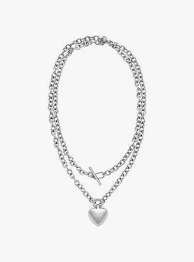 Pavé Puffy Heart Pendant Necklace