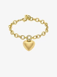 Pavé Puffy Heart Pendant Bracelet