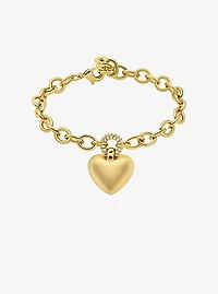 Pavé Puffy Heart Pendant Bracelet