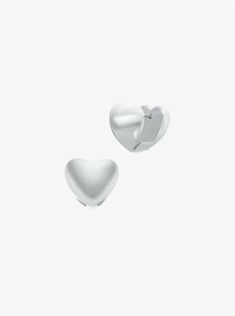 Puffy Heart Huggie Earrings
