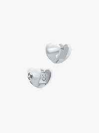 Puffy Heart Huggie Earrings