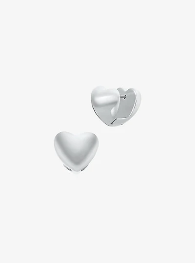 Puffy Heart Huggie Earrings
