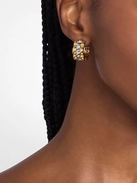 Two-Tone 3-Link Huggie Earrings